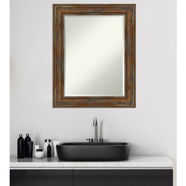 Alexandria Rustic Brown 24-Inch Bathroom Wall Mirror, image 5