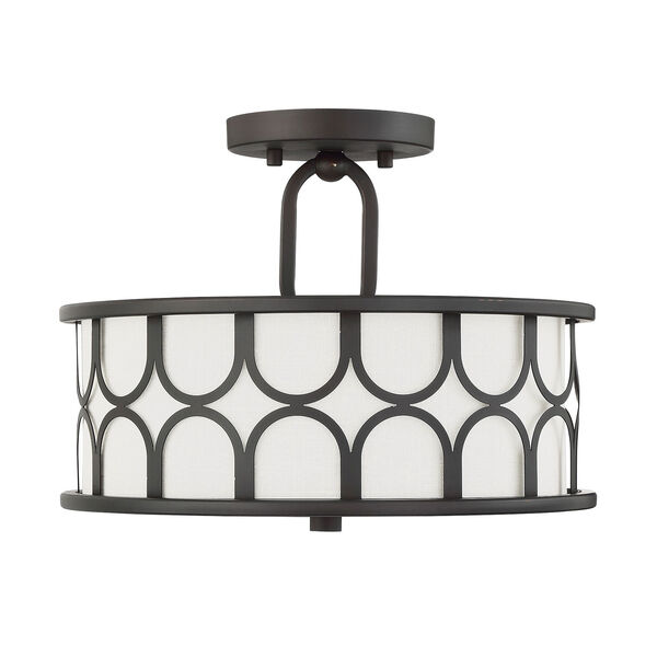 Selby Oil Rubbed Bronze Two-Light Semi Flush Mount Drum, image 2