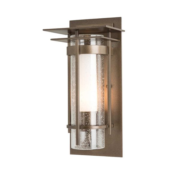 Banded Coastal Dark Smoke Six-Inch One-Light Outdoor Sconce with Opal and Seeded Glass, image 1
