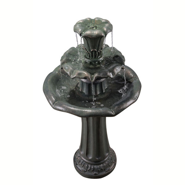 Dark Grey Outdoor Lily Tier Fountain, image 4