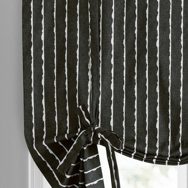 Sharkskin Black Solid Printed Cotton Tie-Up Window Shade Single Panel, image 4