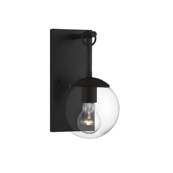Artemis Black Six-Inch One-Light Outdoor Wall Sconce, image 1