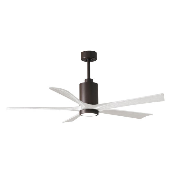 Patricia-5 Textured Bronze and Matte White 60-Inch Ceiling Fan with LED Light Kit, image 4