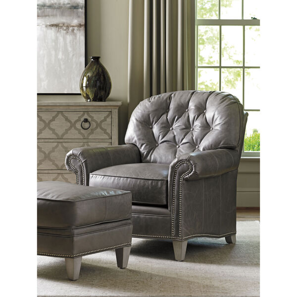 Oyster Bay Brown Bayville Leather Chair, image 3