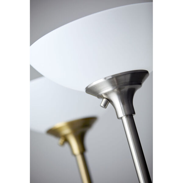 Glenn Brushed Steel Two-Light  Torchiere Floor Lamp, image 2