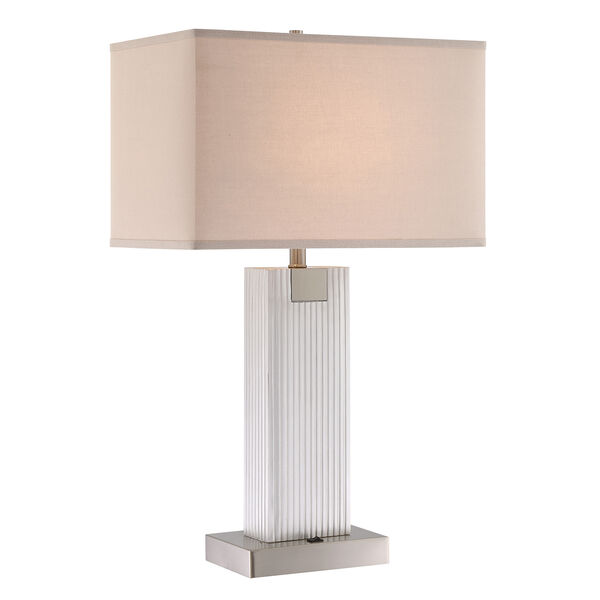 Clifton Brushed Nickel Two-Light Table Lamp with USB Port, image 1
