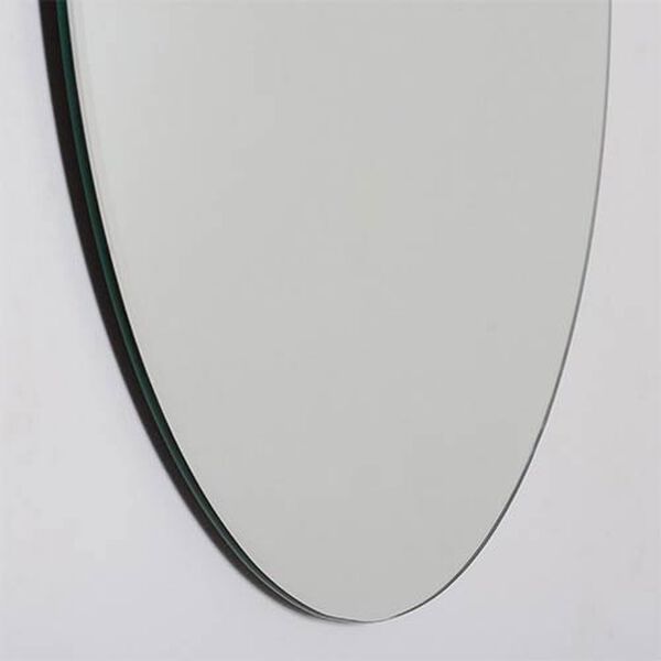 Modern Frameless Round Beveled Mirror, image 2