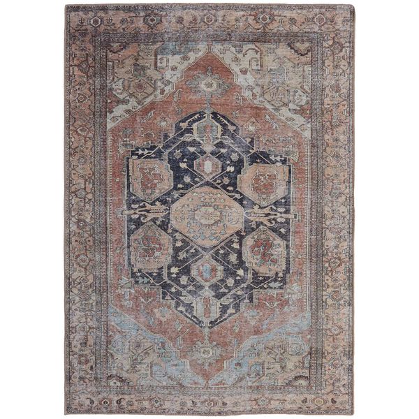 Percy Orange Brown Taupe Area Rug, image 1
