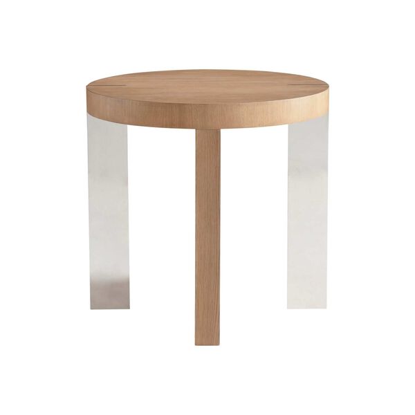 Modulum Natural and Stainless Steel 25-Inch Side Table, image 1