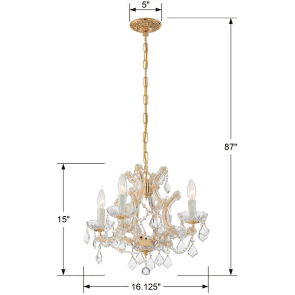Maria Theresa Gold Four-Light Chandelier, image 5