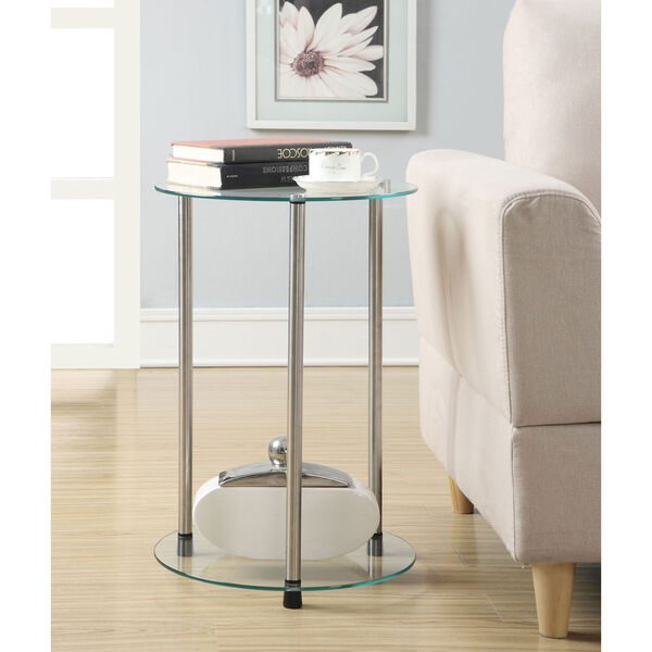 Designs2Go Glass 2 Tier Round End Table, image 3