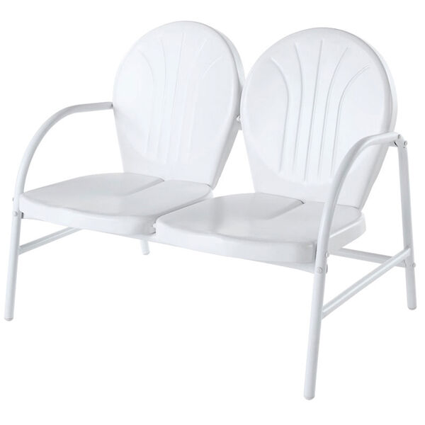 Griffith Metal Loveseat in White Finish, image 1
