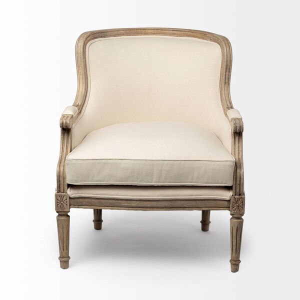 Elizabeth Brown and Cream Arm Chair, image 2