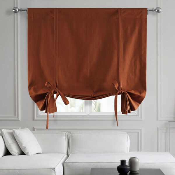 Bombay Rust Solid Cotton Tie-Up Window Shade Single Panel, image 1