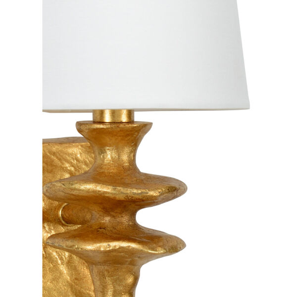 Off White and Gold One-Light 4-Inch Saxon Sconce, image 2