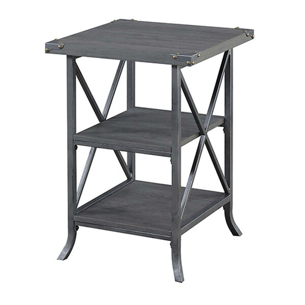 Brookline Charcoal Gray End Table with Gray Frame, image 4