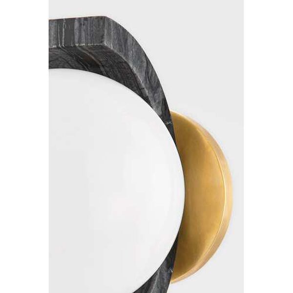 Zurich Vintage Brass and Black LED Wall Sconce, image 3