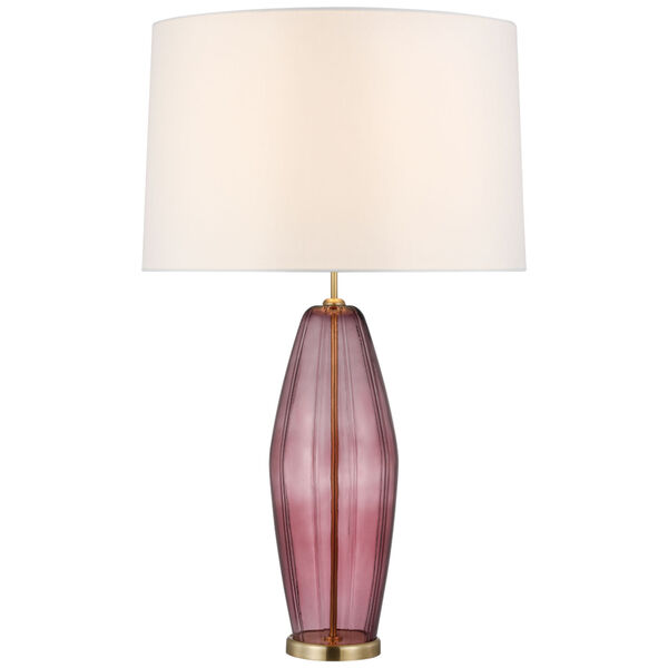 Everleigh Large Fluted Table Lamp in Orchid with Linen Shade by kate spade new york, image 1
