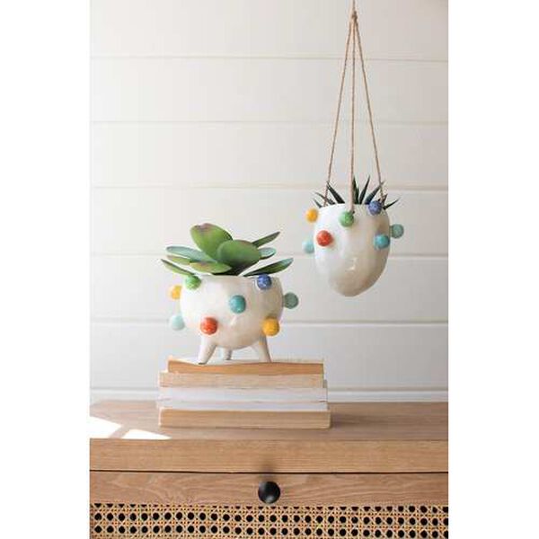 Ceramic Planter with Colorful Bubbles, image 2