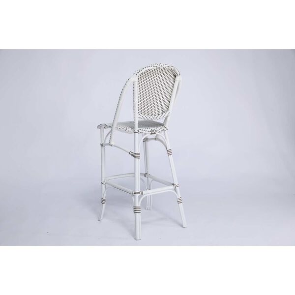 Sofie White and White with Cappuccino Dots Outdoor Bar Stool, image 10