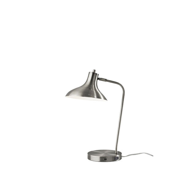 Cleo Brushed Steel One-Light Desk Lamp, image 1
