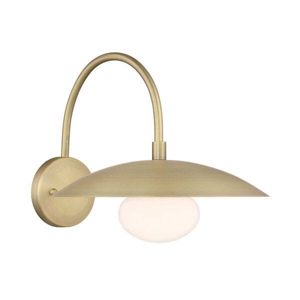 Declan Classic Satin Brass Off White One-Light Wall Sconce, image 1