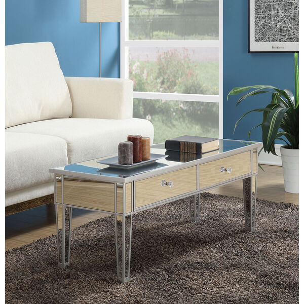 Gold Coast Mirror and Silver Coffee Table with Two Drawers, image 4