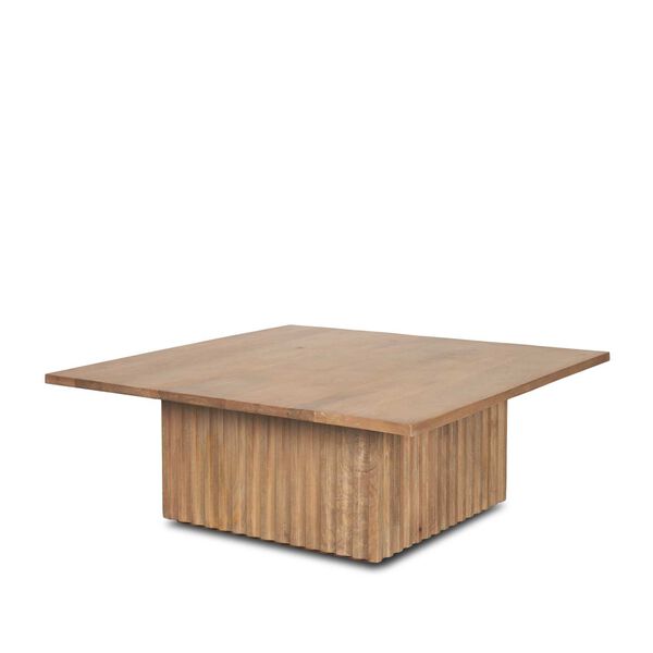 June Light Brown Wood With Fluting Square Coffee Table, image 1