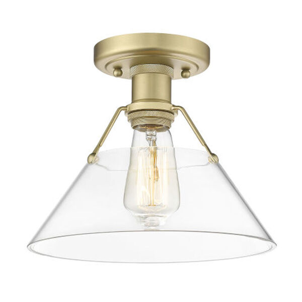 Finn Brushed Champagne Bronze and Clear Glass One-Light Flush Mount, image 1