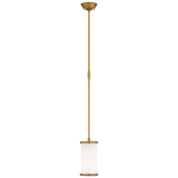 Calliope Mini Pendant in Hand-Rubbed Antique Brass with White Glass by Thomas O'Brien, image 1