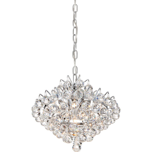 Bordeaux With Clear Crystal Polished Chrome Four-Light Pendant, image 4