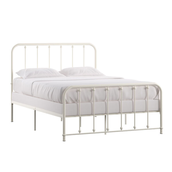 Elijah White Full Metal Spindle Bed with Neaded Headboard, image 1