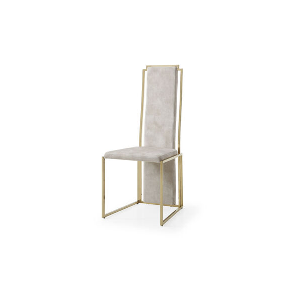 Sumo Beige and Polished Gold Dining Chair, image 1