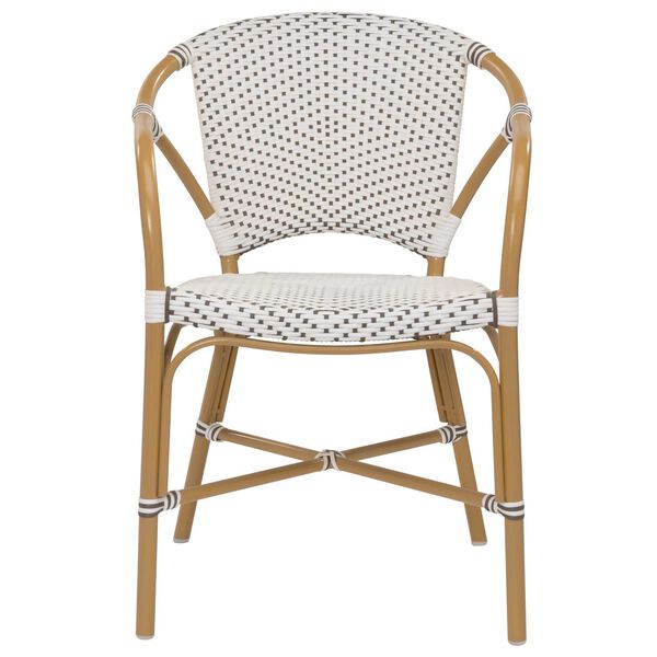 Alu Affaire Valerie White, Cappuccino and Almond Outdoor Dining Arm Chair, image 2
