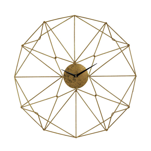 Angular Gold Wirework Wall Clock, image 1