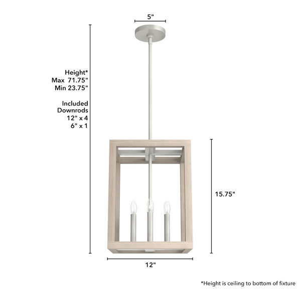 Squire Manor Brushed Nickel 12-Inch Four-Light Pendant, image 5