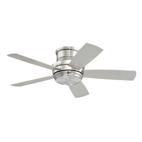Tempo Brushed Polished Nickel 44-Inch LED Ceiling Fan with Five Blades, image 1