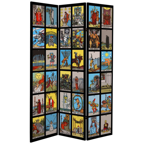 6-Foot Tall Double Sided Rider-Waite Tarot Canvas Room Divider, image 2