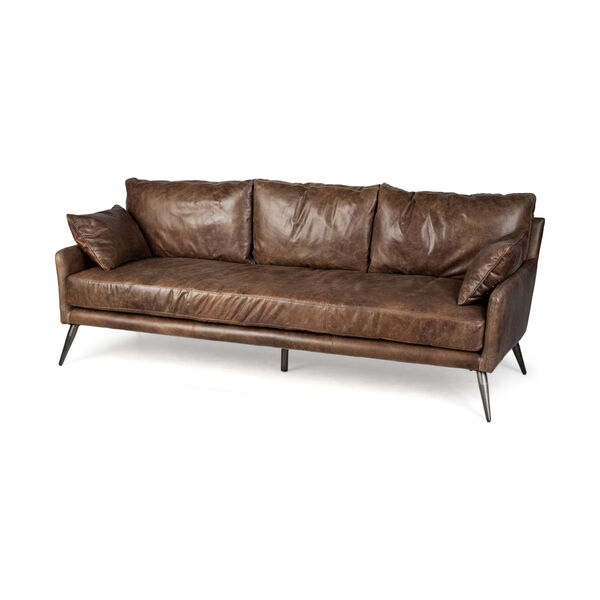 Cochrane II Espresso Leather Three Seather Sofa, image 1