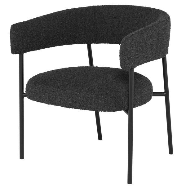 Cassia Black Occasional Chair with Rounded Backrest, image 2