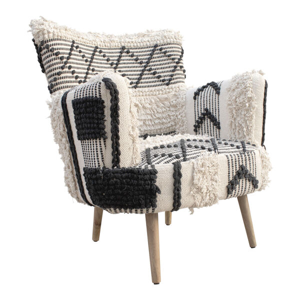 Quixote Black, White and Natural Accent Chair, image 1