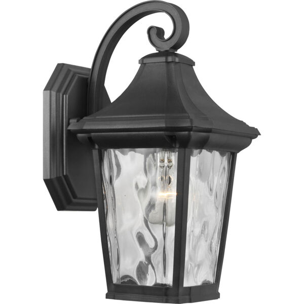 Marquette Textured Black Seven-Inch One-Light Outdoor Wall Sconce with Clear Water Shade, image 1