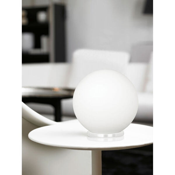 Rondo White One-Light Table Lamp with Opal Frosted Glass Shade, image 2