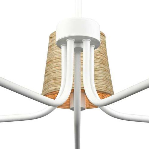 Abaca Textured White Five-Light Chandelier, image 4