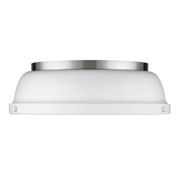 Howe Pewter Two-Light Flush Mount with Matte White Shade, image 2