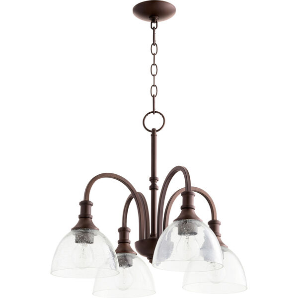 Richmond Oil Bronze and Clear Seeded Four-Light Pendant, image 1