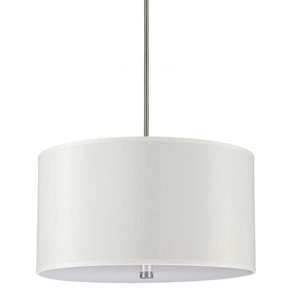 Dayna Brushed Nickel 13-Inch Four Light Pendant with Faux Silk Shade, image 1