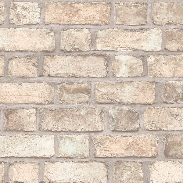 Farmhouse Brick Brown Wallpaper - SAMPLE SWATCH ONLY, image 1