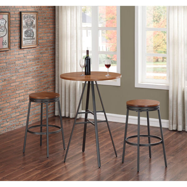 Stockton 3 Piece Pub Height Table Set with Backless Swivel Stools, image 1
