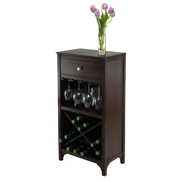 Ancona Modular Wine Cabinet with One Drawer, Glass Rack, X Shelf, image 5